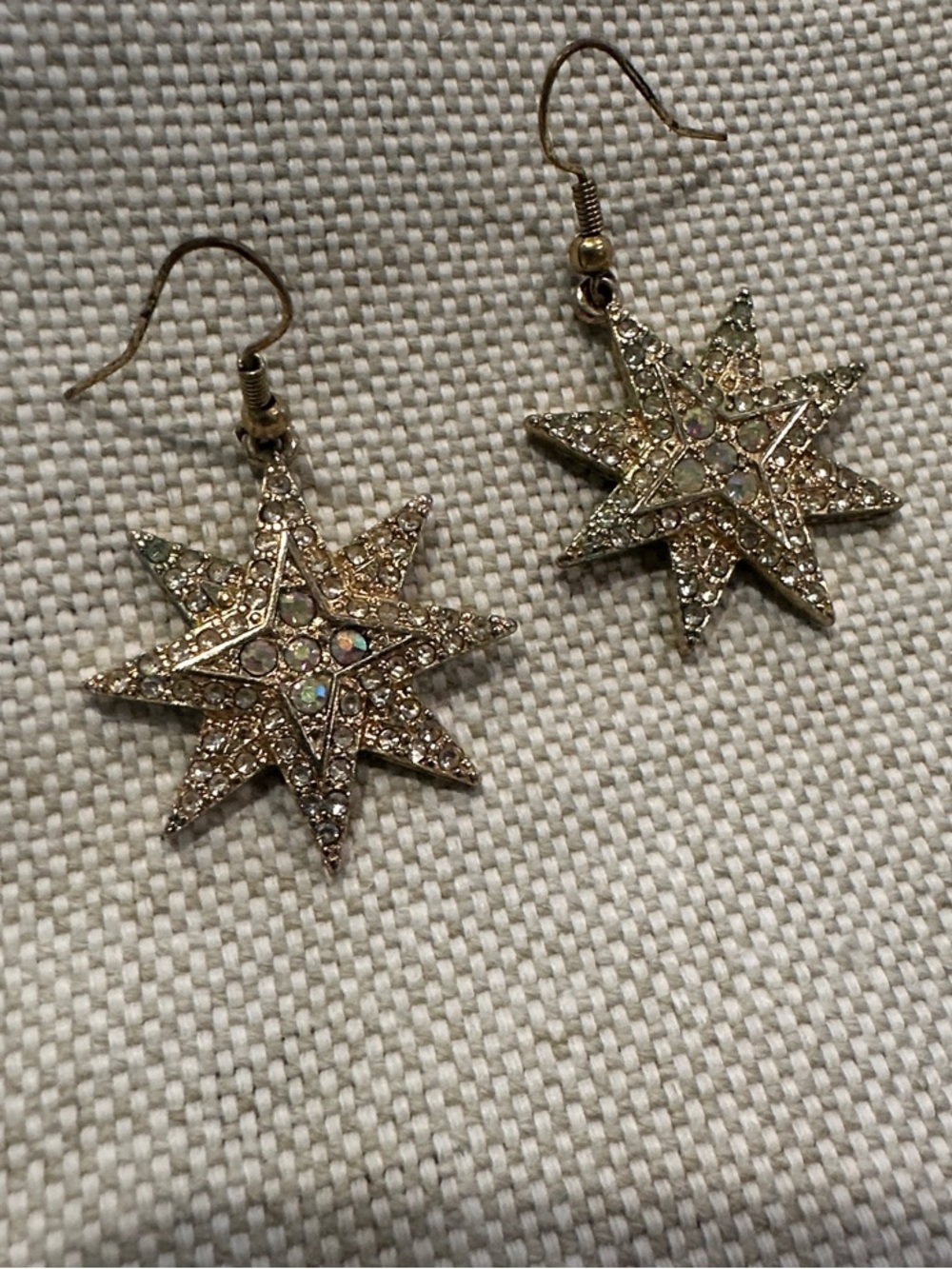 Gold Starburst Crystal Drop Earrings - Women Jewelry